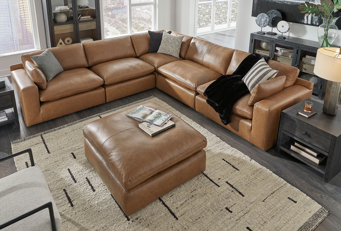 Emilia Caramel 5-Piece Corner Sectional