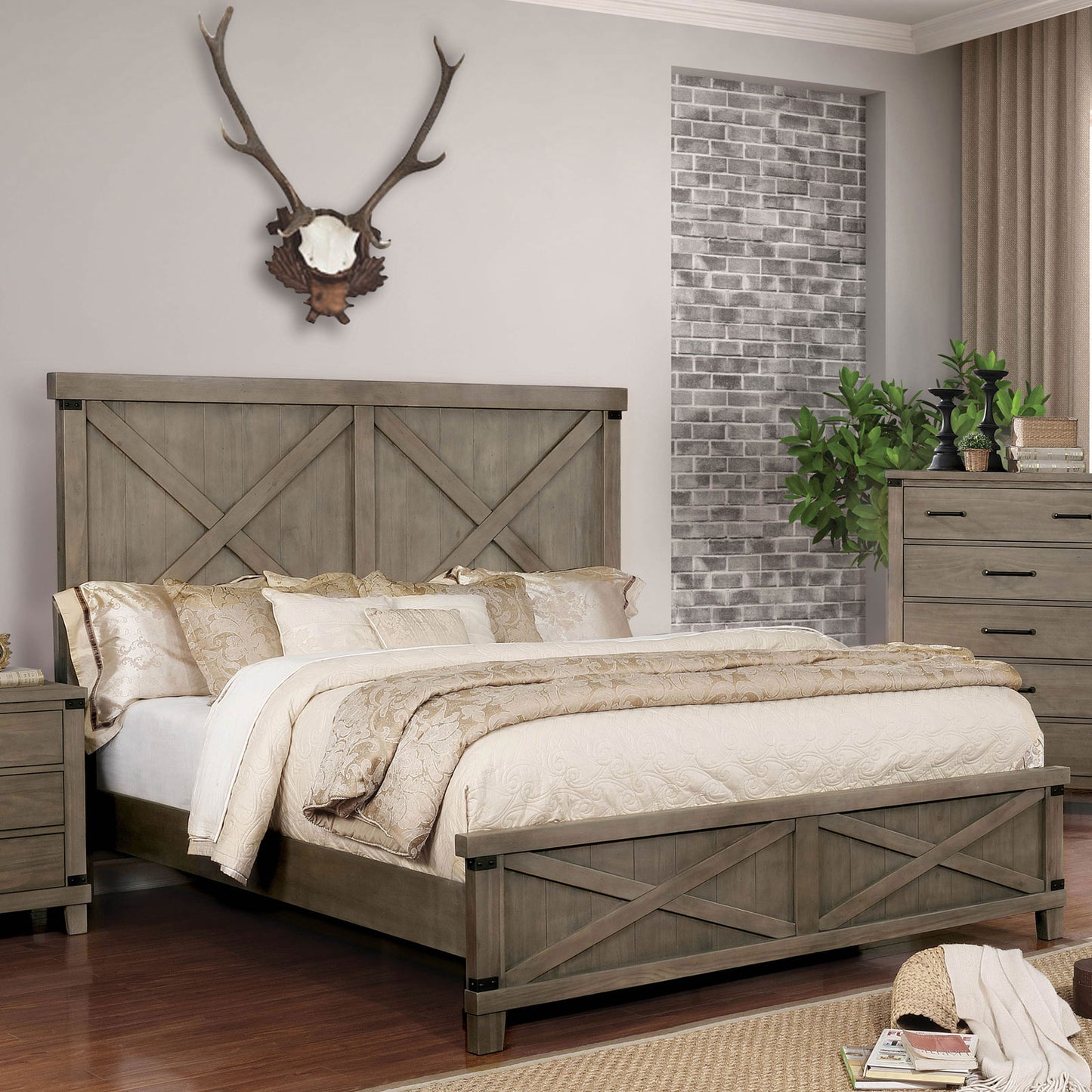 Furiture of America Bianca Dark Walnut E.King Bed