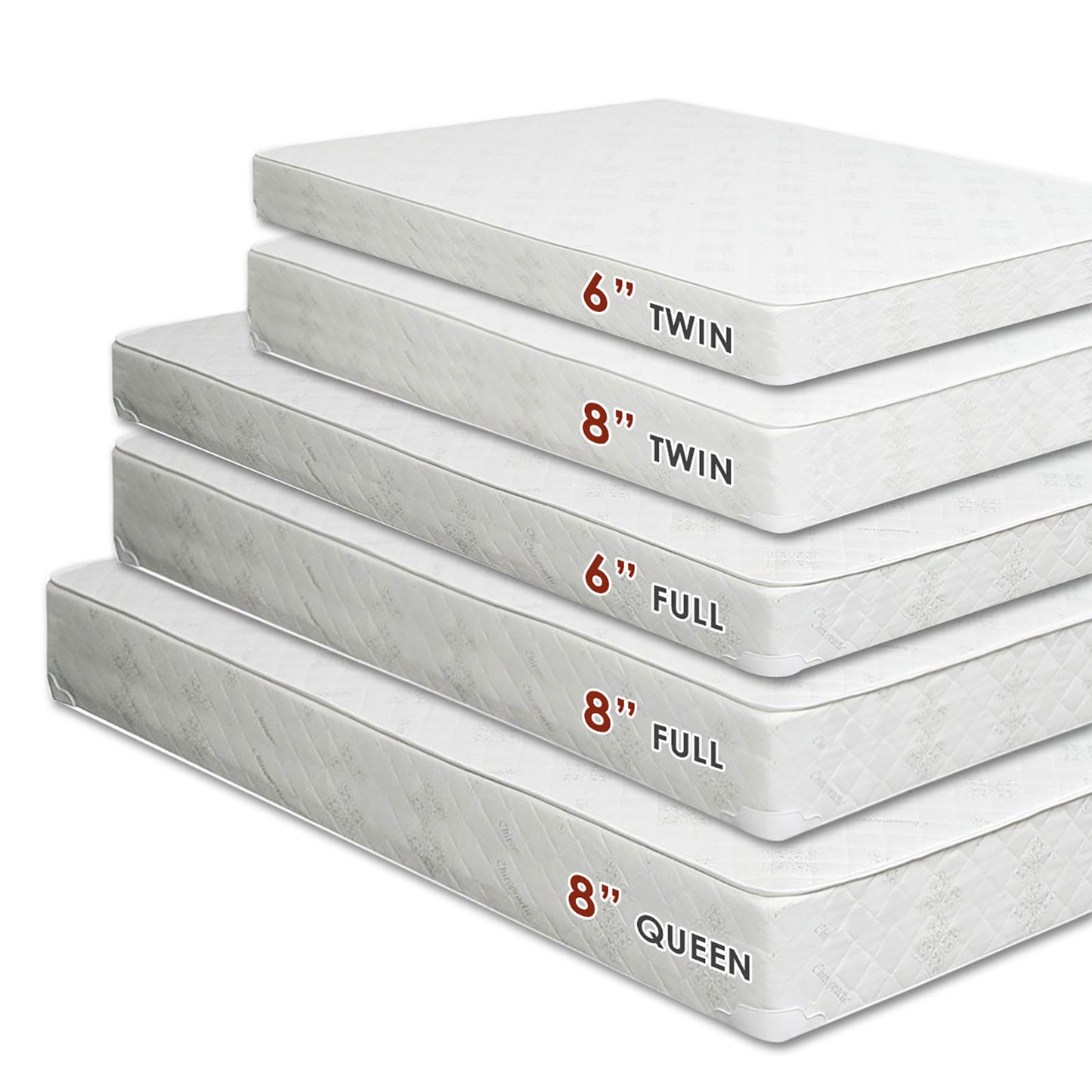 Furniture Of America Daisy White 8" Bunkie Board Combo Mattress, Full