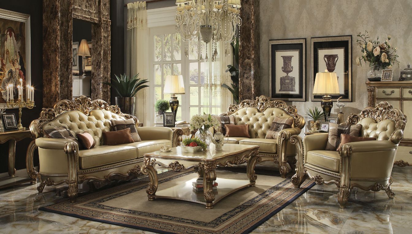 ACME Vendome Living Room Set with Sofa and Loveseat