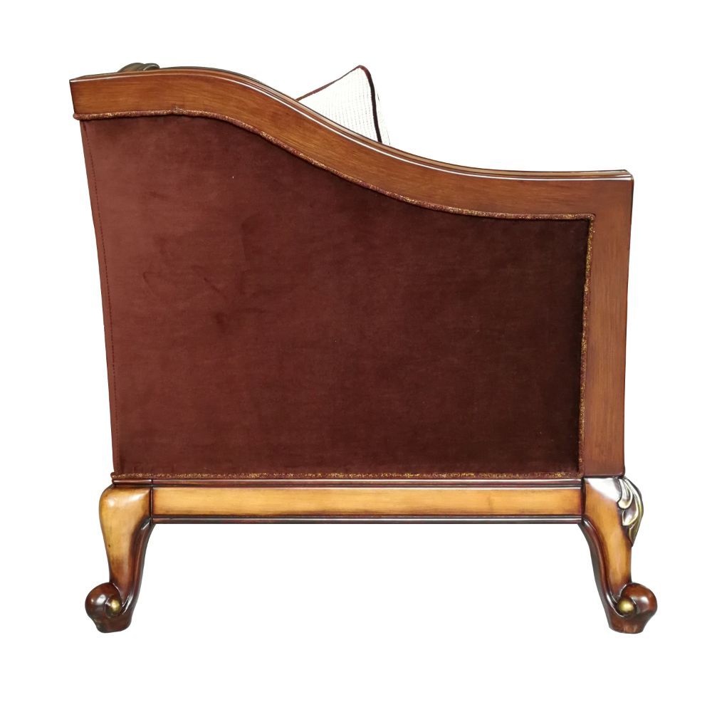 ACME Furniture Beredei Fabric & Antique Oak Sofa