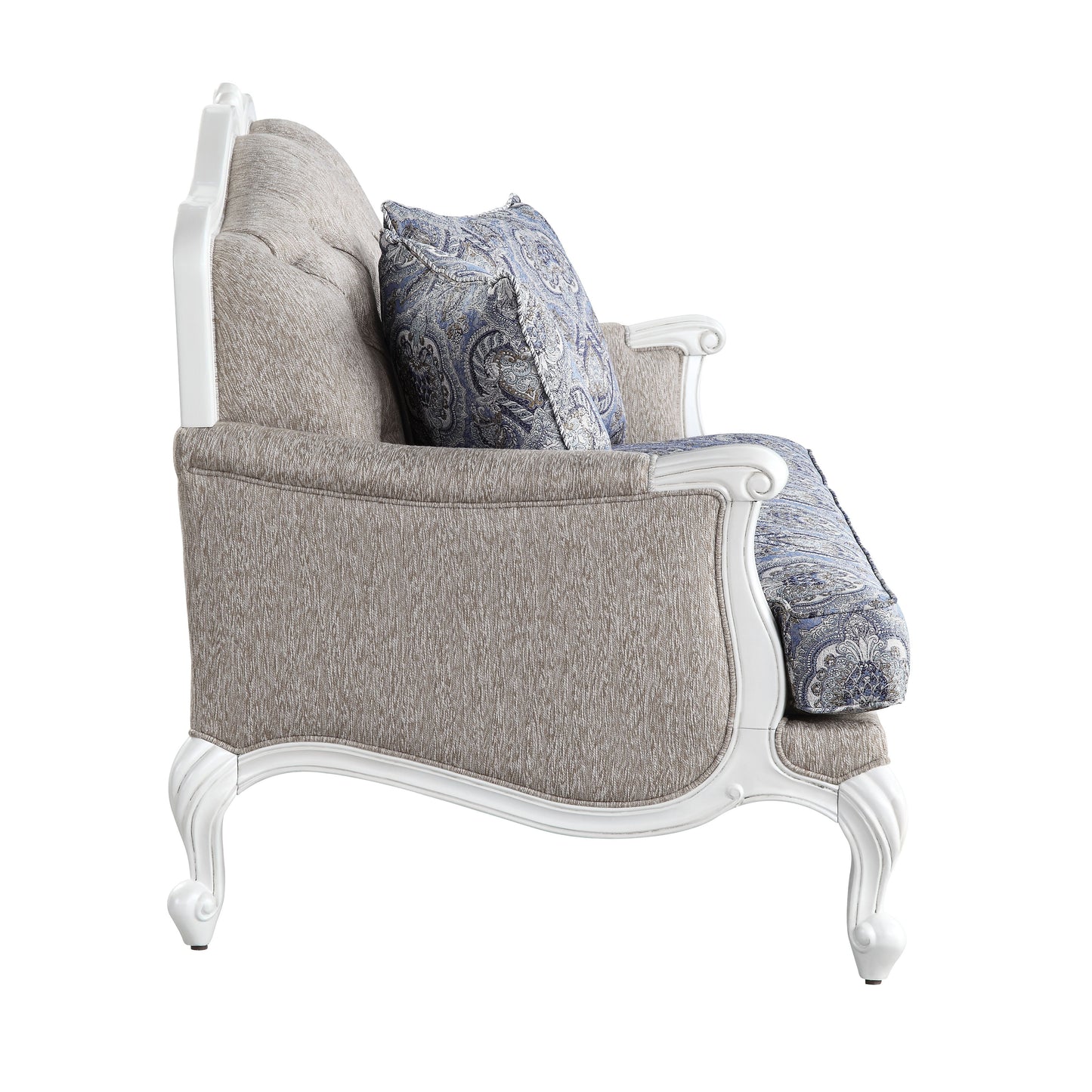 ACME Ciddrenar Sofa W/5 Pillows, in Fabric and White