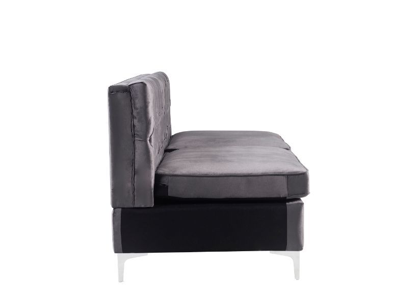 ACME Jaszira Sectional Sofa in Gray Velvet