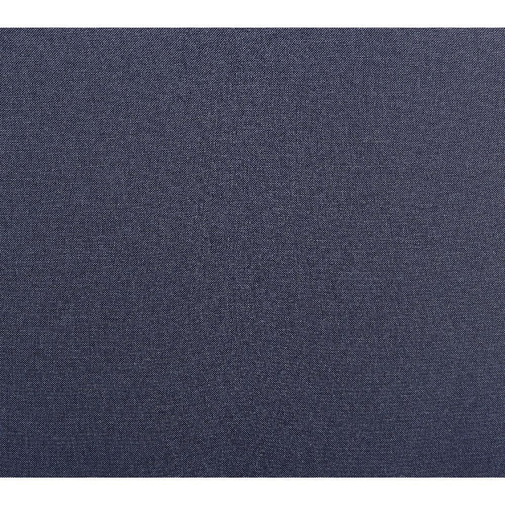 Earsom 81" Sofa and Ottoman with Tight Back, Seat Cushion, Pocket Coil Seat, Wooden Inner Frame, Square Track Armrest and Plastic Tapered Leg in Blue Linen