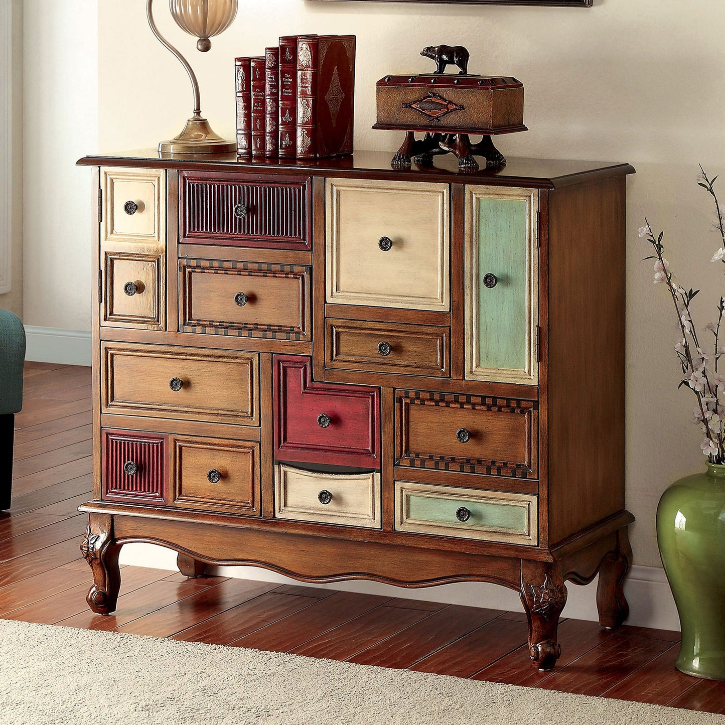 DESREE Multi/Antique Walnut Accent Chest image
