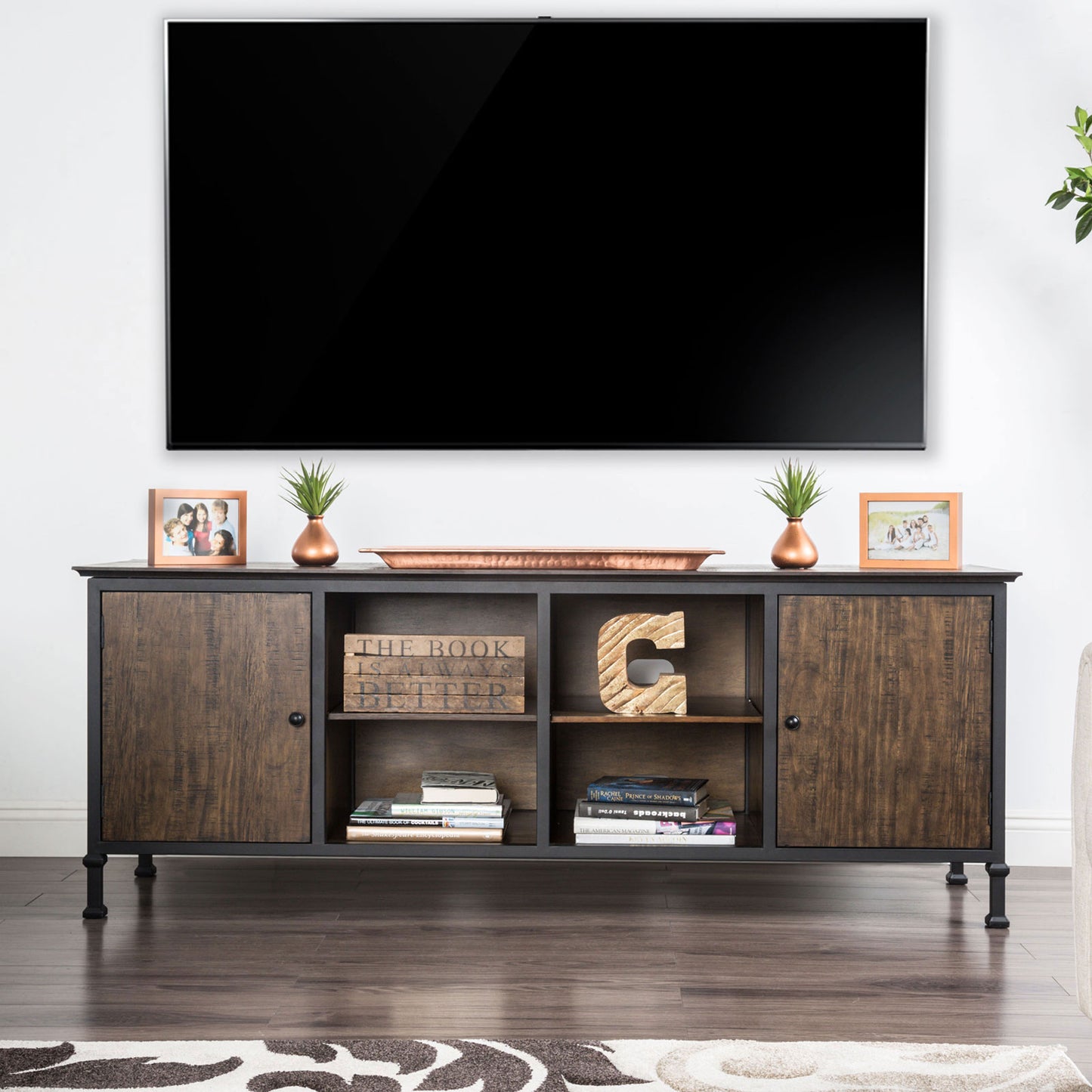 Broadland Medium Weathered Oak 72" TV Stand image