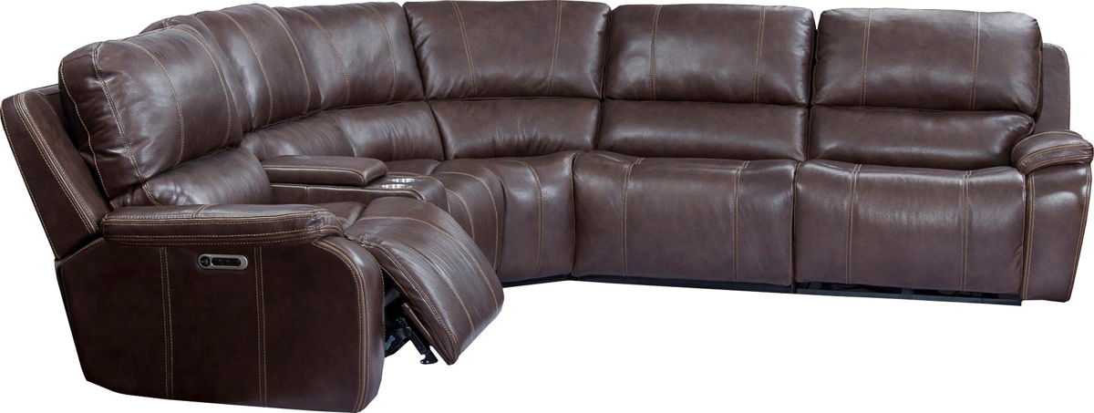 Parker House Potter Walnut Modular Power 6pc Reclining Sectional