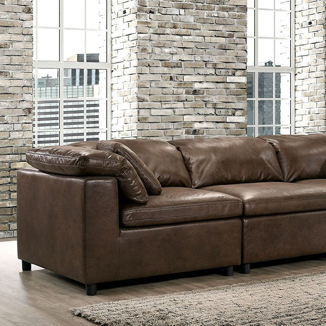 Furniture of America TAMERA SOFA Cushioned Arms, Modular Design, Box Cushioned Seats and Pillows Included