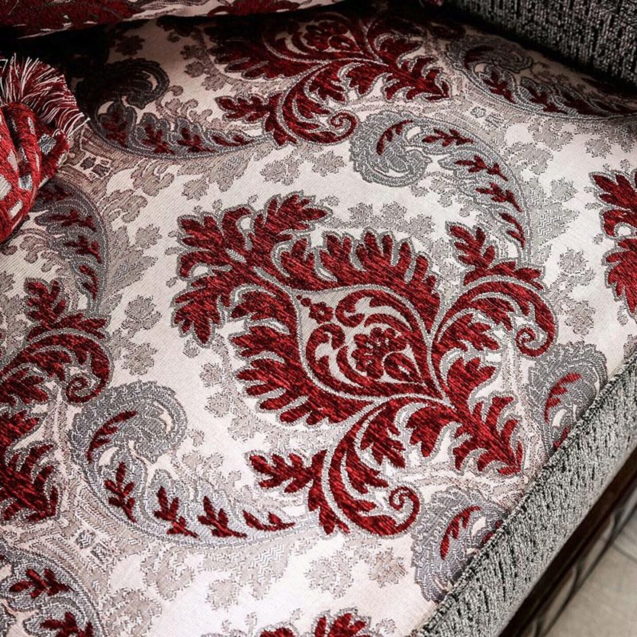 Furniture of AMERICA WHITLAND LOVE SEAT Loose Back Pillows & Bun Feet Pillows Included