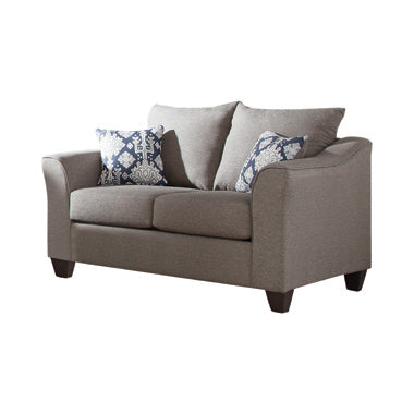 Coaster Salizar Flared Arm Loveseat Grey| Linen-like| Length: 60 in Depth: 37 in Height: 39 in