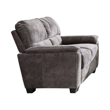 Coaster Hartsook Upholstered Pillow Top Arm Loveseat Charcoal Grey|  Velvet| Width: 59 in Depth: 37.5 in Height: 37 in