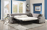Coaster Tess L-Shape Sleeper Sectional Grey |Sofa Bed