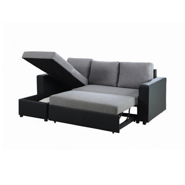 Coaster Everly Reversible Sleeper Sectional Grey And Black |Sofa Bed