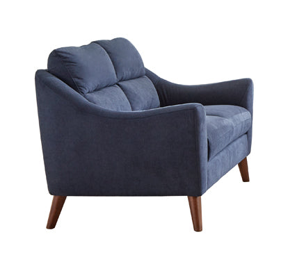 Coaster Gano Sloped Arm Upholstered Loveseat Navy Blue| Woven Fabric| Width: 63.5 in Depth: 36.25 in Height: 35 in