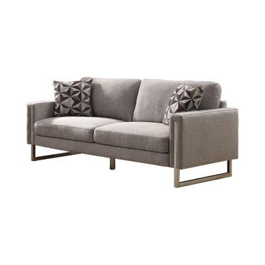 Coaster Stellan Upholstered Sofa Grey|Flat weave | Width: 77 in Depth: 35 in Height: 34 in