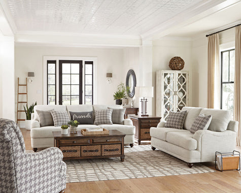 Coaster Glenn 2-Piece Cushion Back Living Room Set Light Grey | Linen -Like