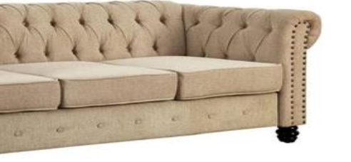 Furniture of America WINIFRED SOFA Nailhead Trim, Deep Button Tufting & Round Bun Feet