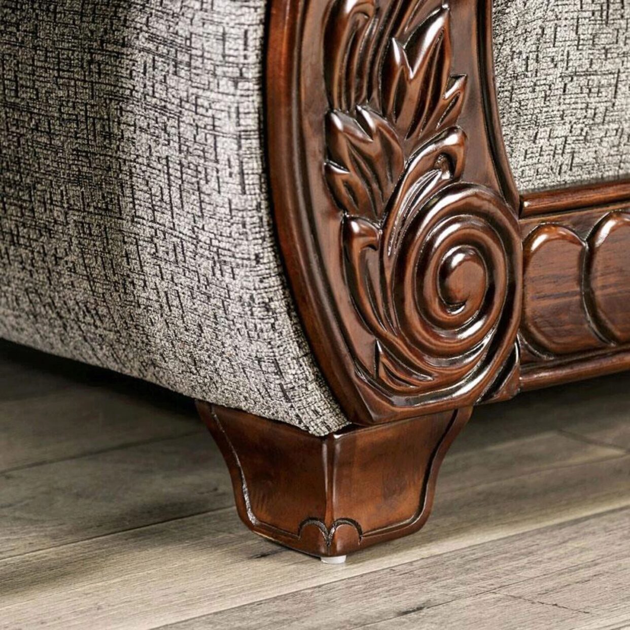 Furniture of America WHITLAND SOFA Loose Back Pillows & Bun Feet Pillows Included