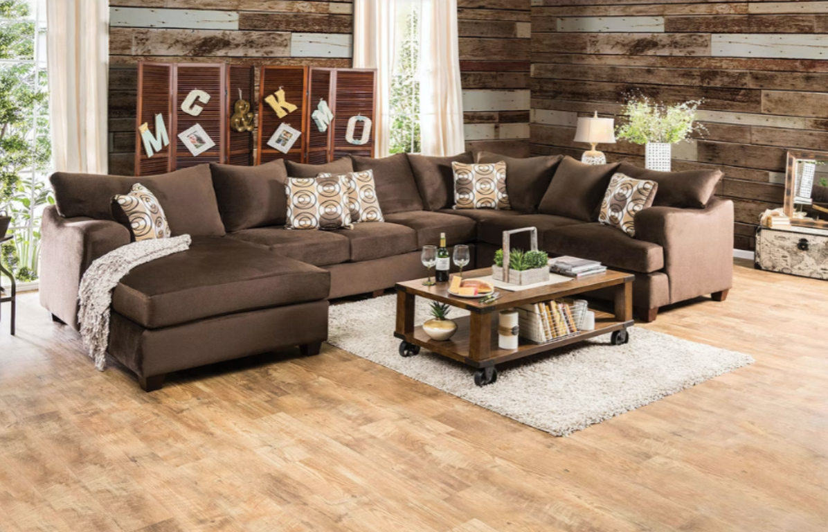 Furniture of America WESSINGTON LOVE SEAT High-Density Foam T-Cushions, Premium Fabric & Fitted Back Pillows