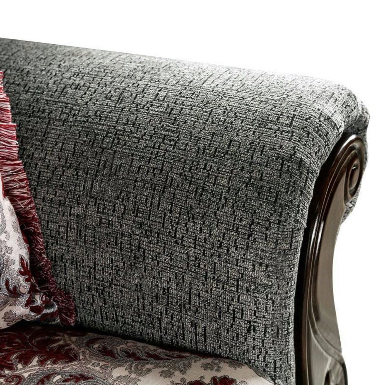 Furniture of AMERICA WHITLAND LOVE SEAT Loose Back Pillows & Bun Feet Pillows Included