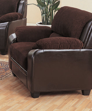 Coaster Monika Upholstered Stationary Chair Chocolate