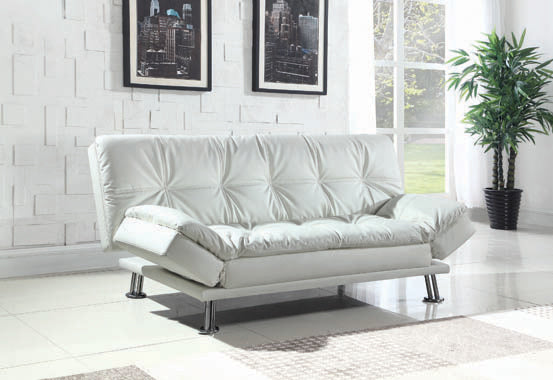 Coaster Dilleston Tufted Back Upholstered Sofa Bed White |Sofa Bed
