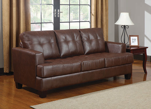 Coaster Samuel Upholstered Sleeper Sofa Dark Brown |Sofa bed