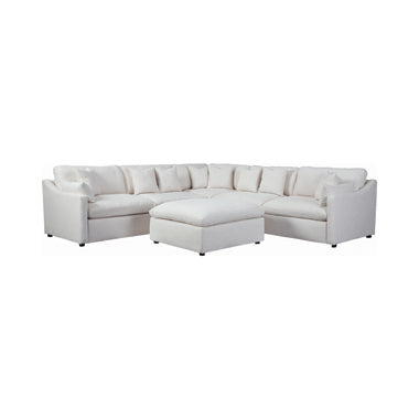Coaster Hobson Cushion Back Corner Off-White |Width: 40 in Depth: 40 in Height: 34 in |Linen-Like