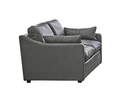 Coaster Grayson Sloped Arm Upholstered Loveseat Grey| Leather| 2Accent pillows included| Width: 63 in Depth: 40 in Height: 34 in