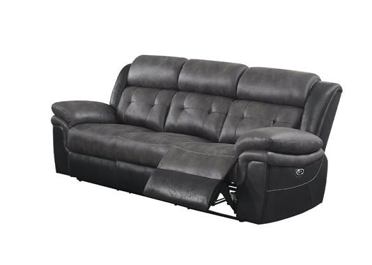 Coaster Saybrook Tufted Cushion Power Sofa Charcoal And Black