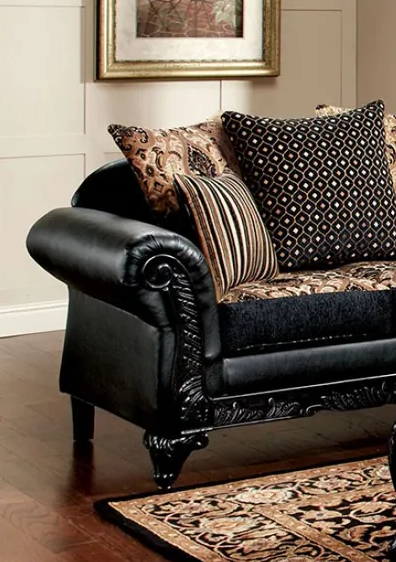 Furniture of America THEODORA LOVE SEAT Loose Back Pillows & High-Density Foam Cushions Pillows Included