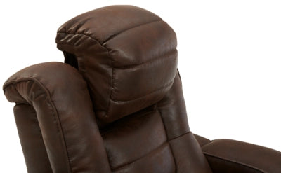 Owner's Box Dual Power Leather Recliner