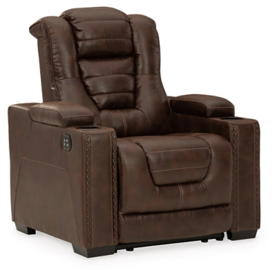 Owner's Box Dual Power Leather Recliner