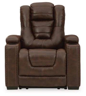 Owner's Box Dual Power Leather Recliner