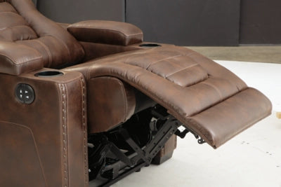 Owner's Box Dual Power Leather Recliner
