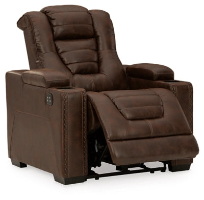 Owner's Box Dual Power Leather Recliner