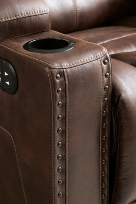 Owner's Box Dual Power Leather Recliner