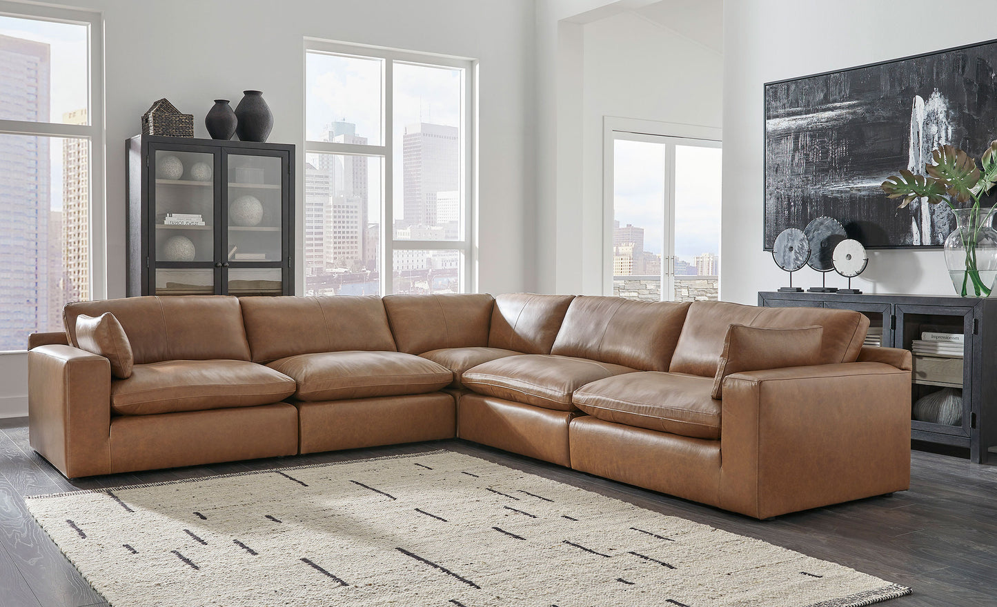 Emilia Caramel 5-Piece Corner Sectional