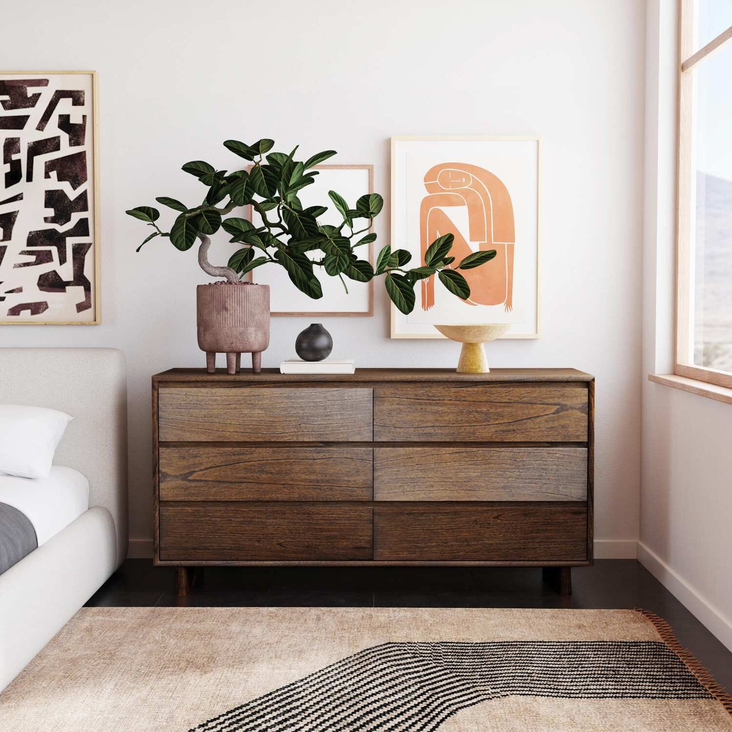 Halmstad Wood Panel Six -Drawer Dresser