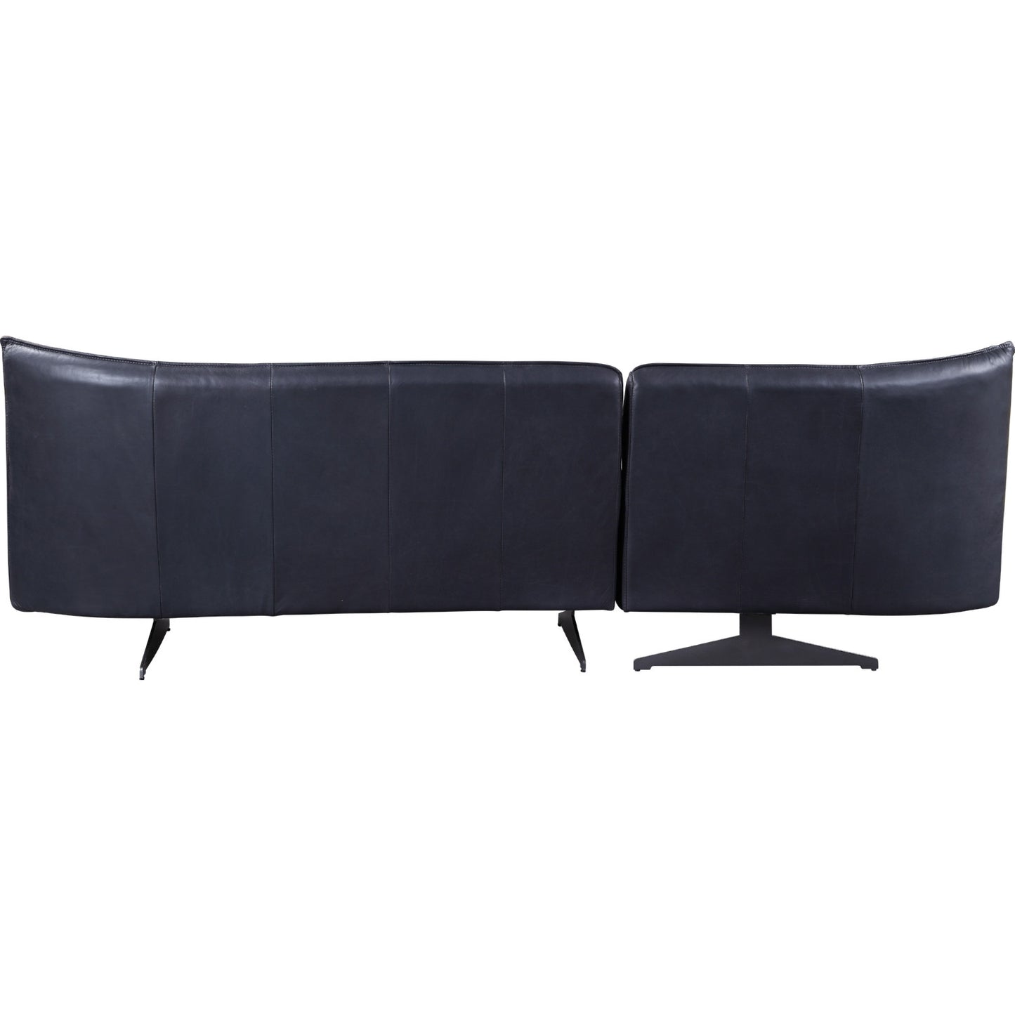 Maeko Top Grain Leather L-Shaped Sectional Sofa, Dark Gray by ACME