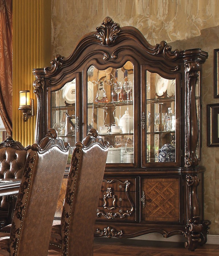 Versailles 120 Inch Dining Room Set w/ Oval Back Chairs (Cherry Oak)