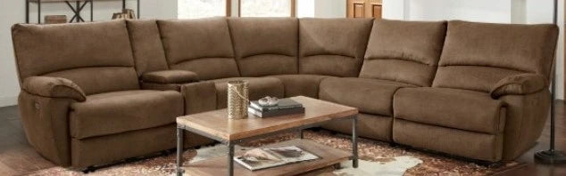 Furniture of America® Cerelia 6-Piece Brown Power Reclining Sectional