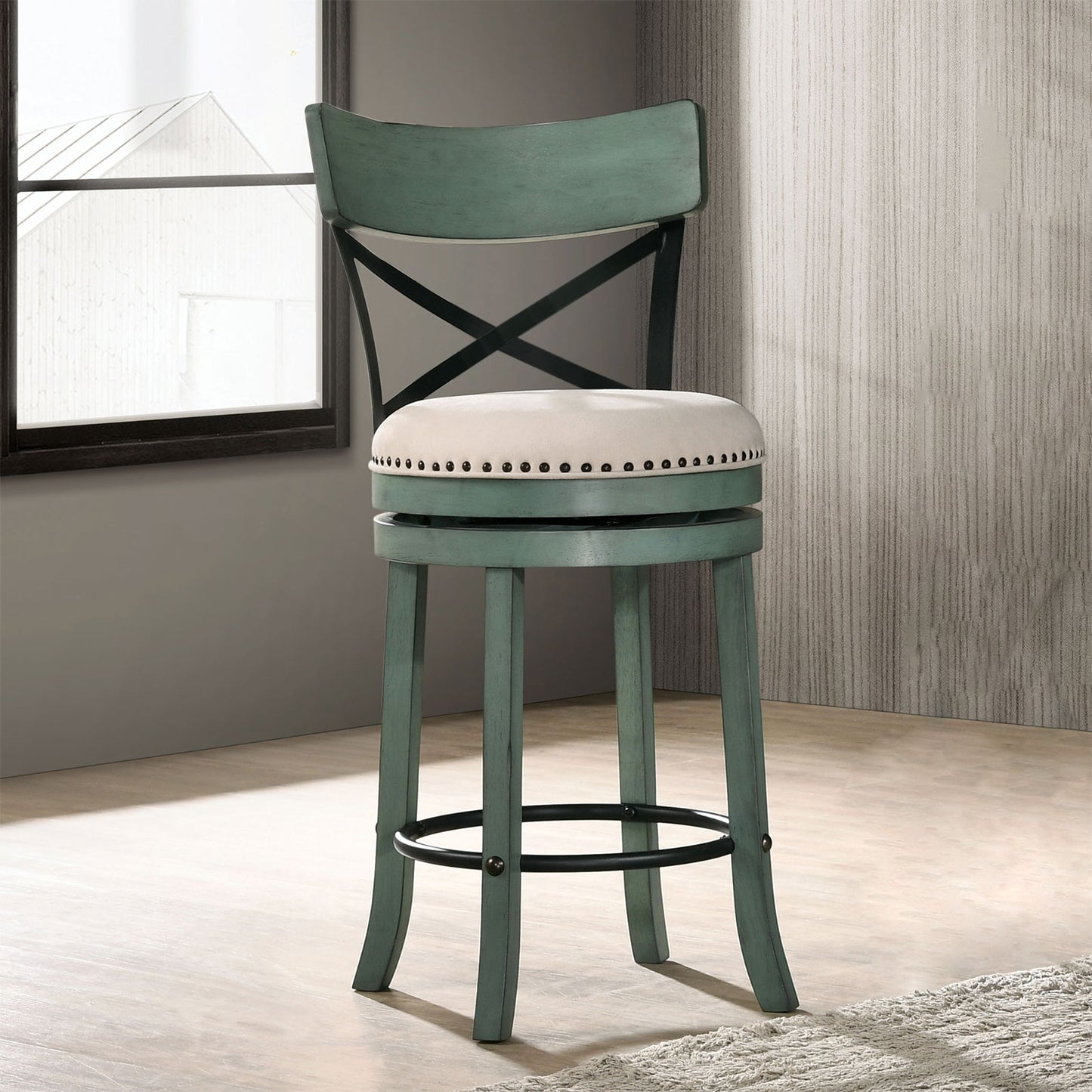 Furniture Of America CLARENCE 24" Swivel Barstool