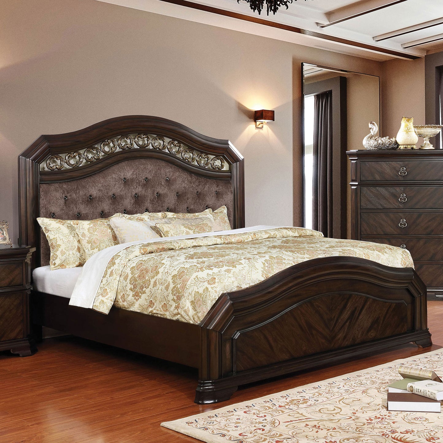 Furniture Of America Calliope Espresso E.King Bed