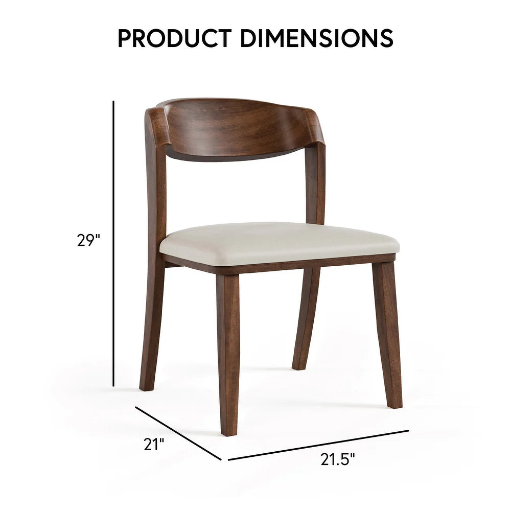 Furniture of America Abigail IV Mid-Century Modern 7-Piece Rich Walnut Solid Wood Extendable Dining Set with Self-Storing Leaf