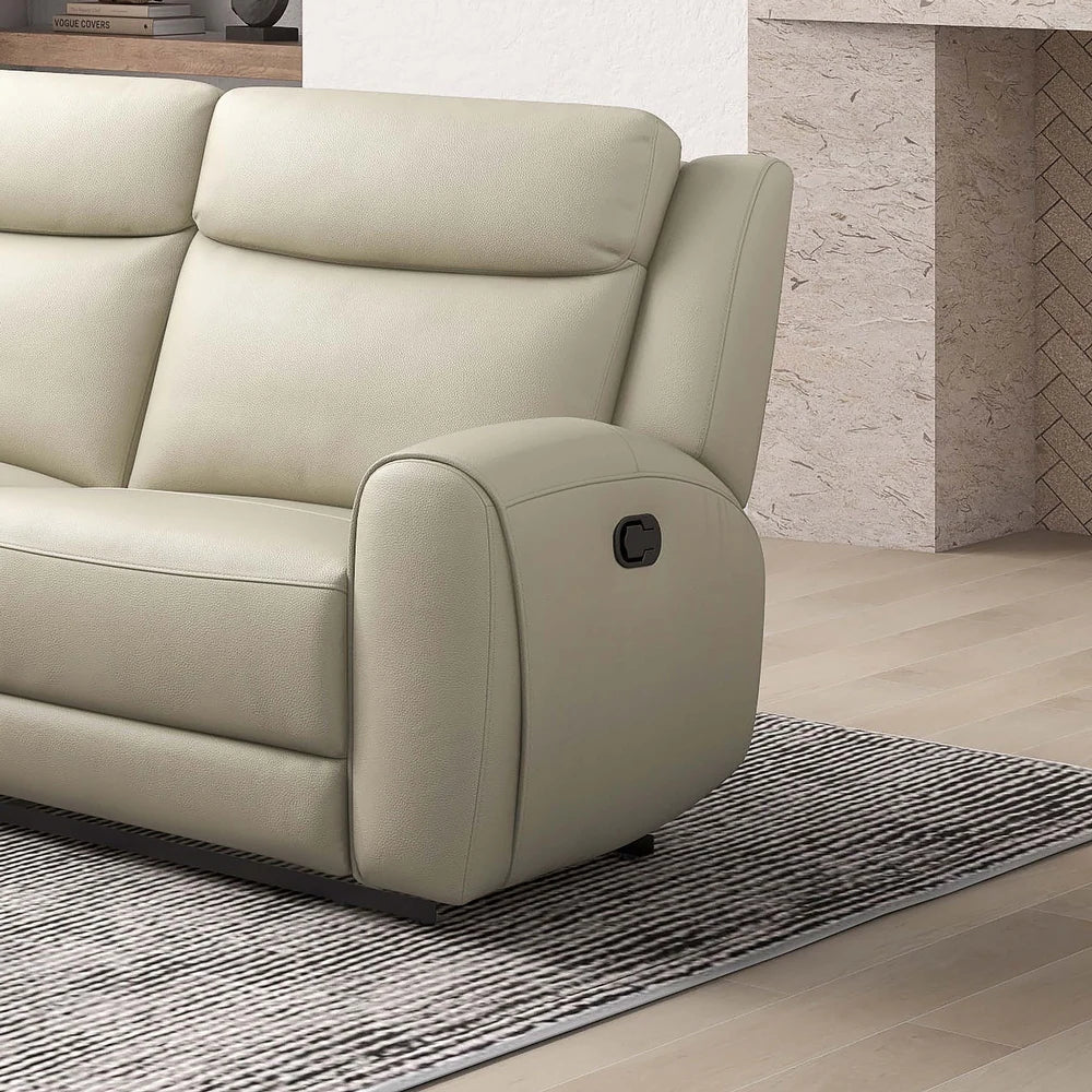 Furniture of America Kingsley Top Grain Leather Reclining Sectional Sofa with Cup Holders