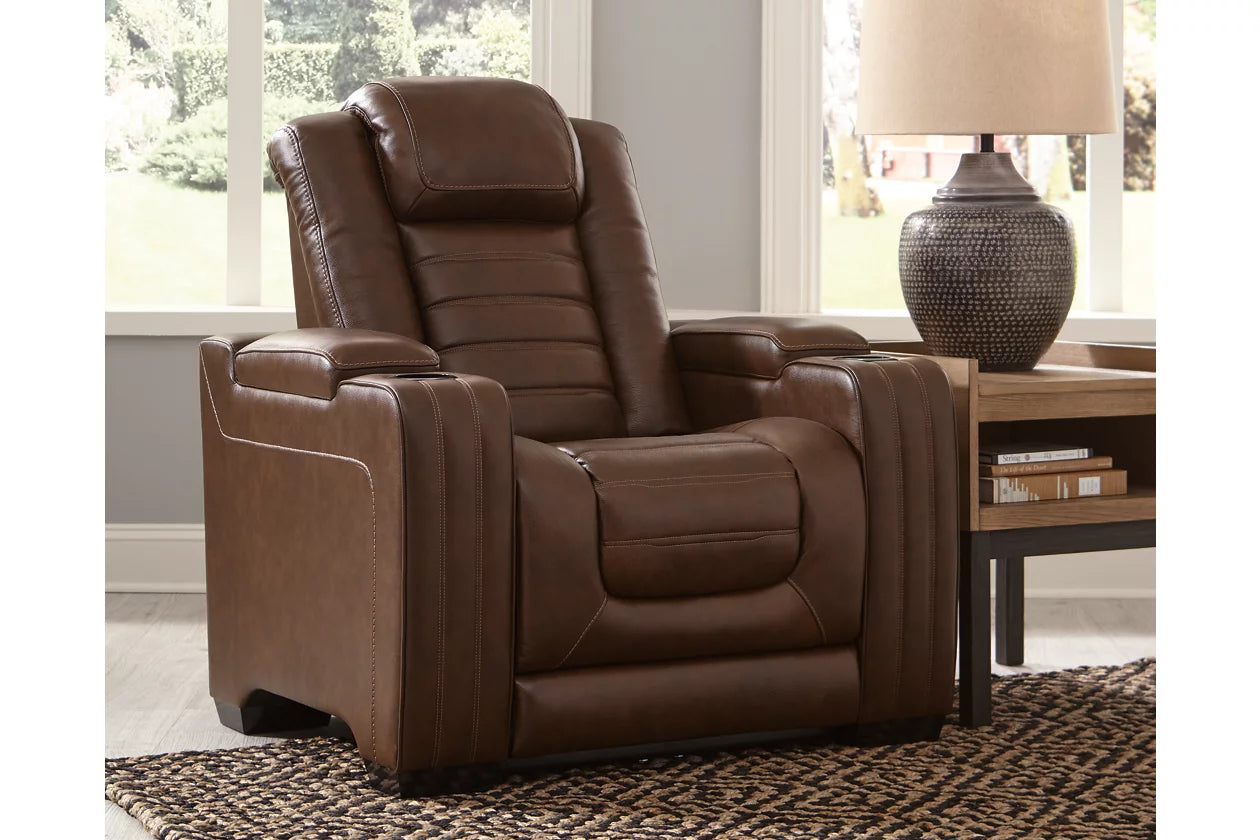 Backtrack Dual Power Leather Recliner