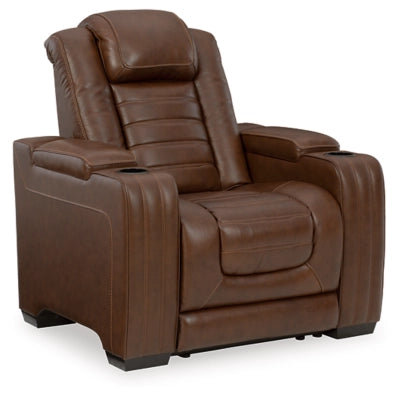 Backtrack Dual Power Leather Recliner