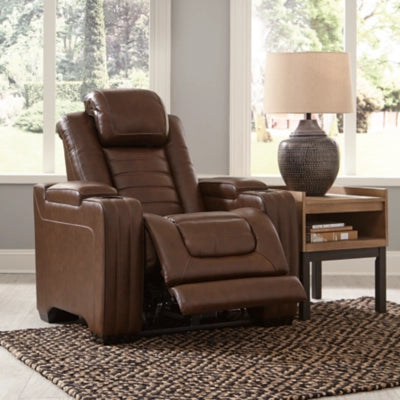 Backtrack Dual Power Leather Recliner