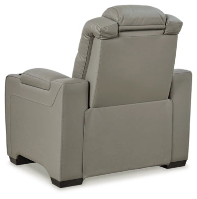 Backtrack Dual Power Leather Recliner